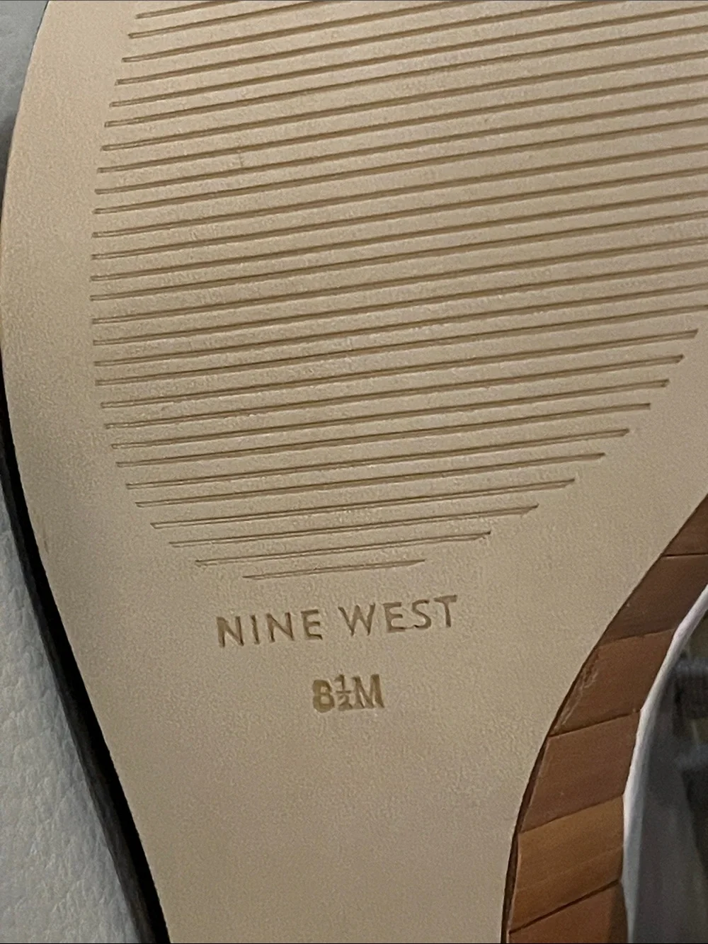 New Nine West White Multi-Strap Platform Wedge Slides